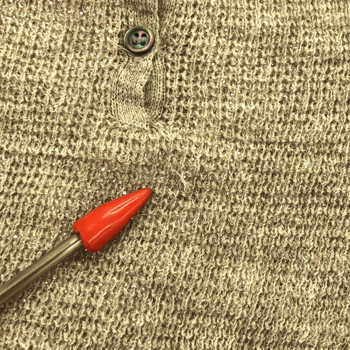 二級 |棉羊毛亨利長款T卹針織| F |灰褐色 |女性的