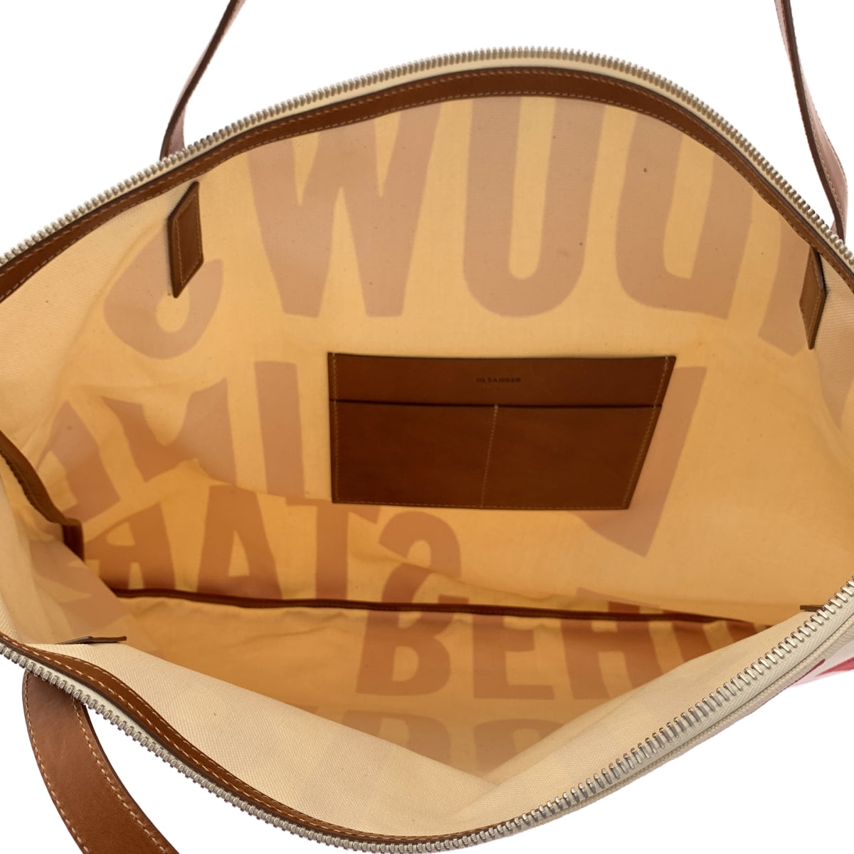 JIL SANDER / ジルサンダー | ZIP TOTE MD / ロゴ レザーハンドル キャンバス トートバッグ / ユニセックス | U | メンズ