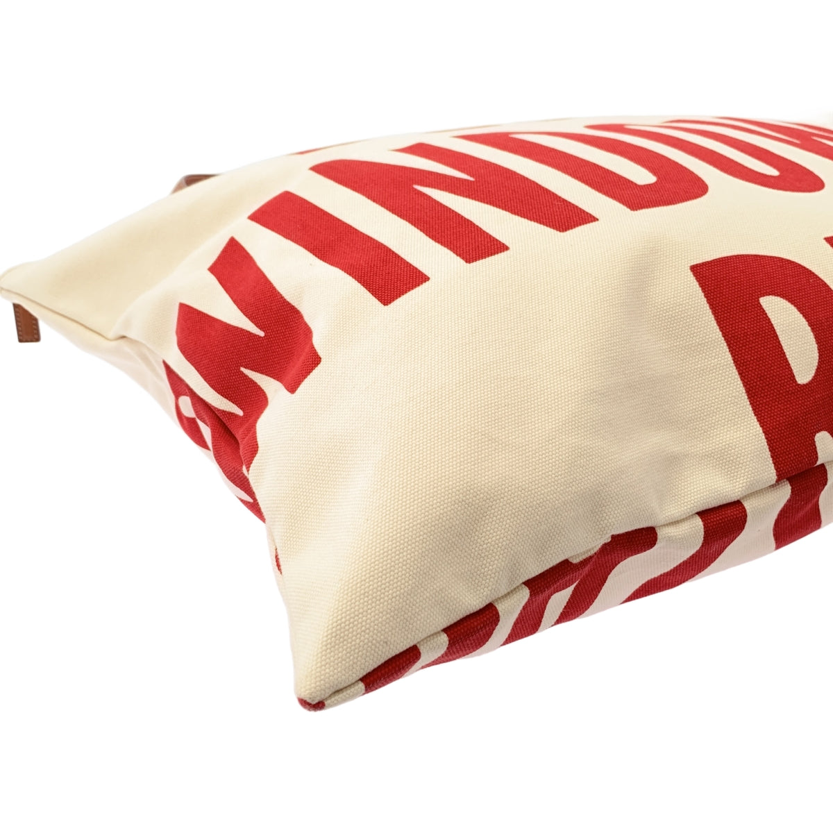 [狀況極佳] JIL SANDER ZIP TOTE MD / 標誌皮革手柄帆布托特包 / 男女通用 | U | 本色/波爾多紅 | 男士