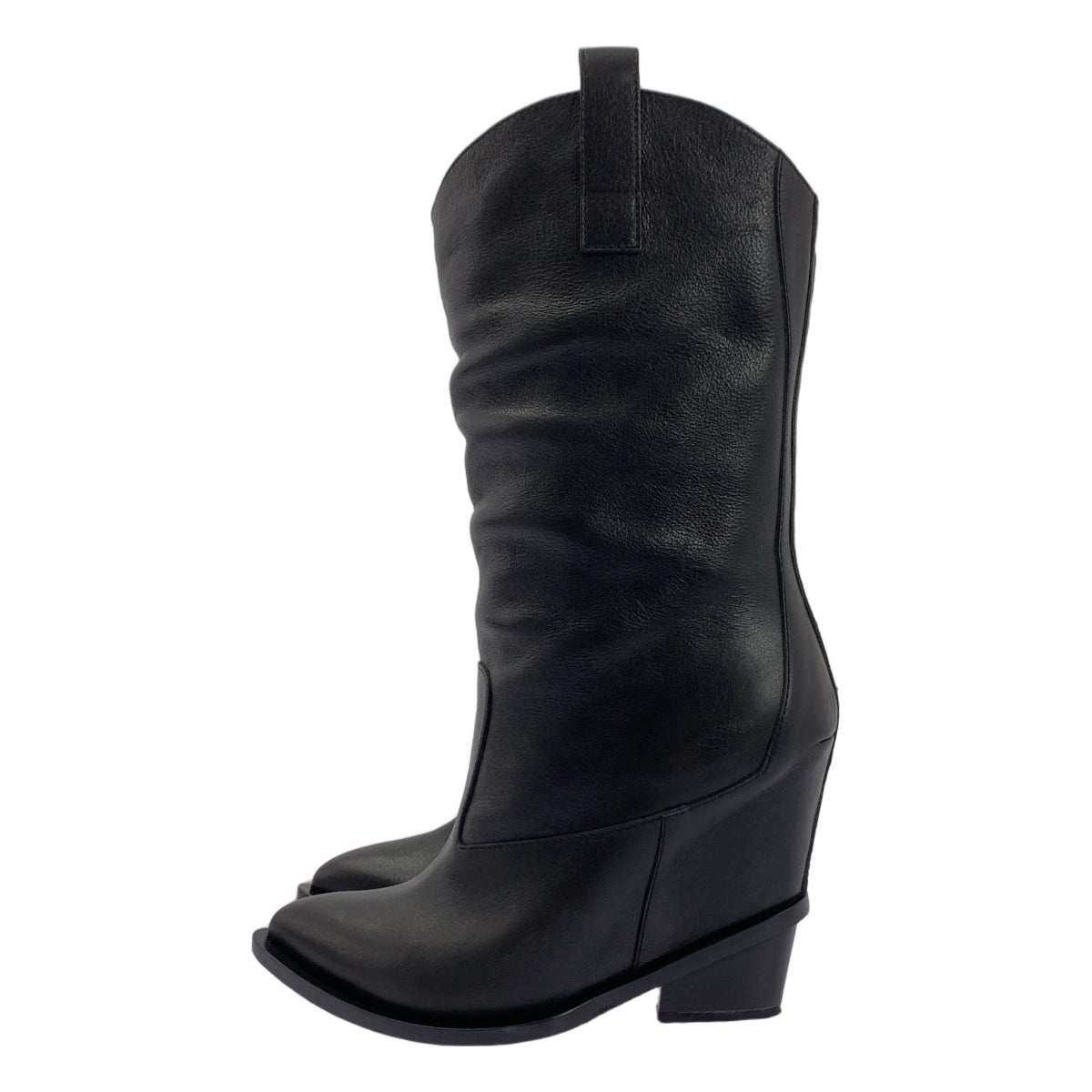 Giuseppe Zanotti / ジュゼッペザノッティ | ウェッジソール レザー ウエスタンブーツ | 36 | ブラック | レディース