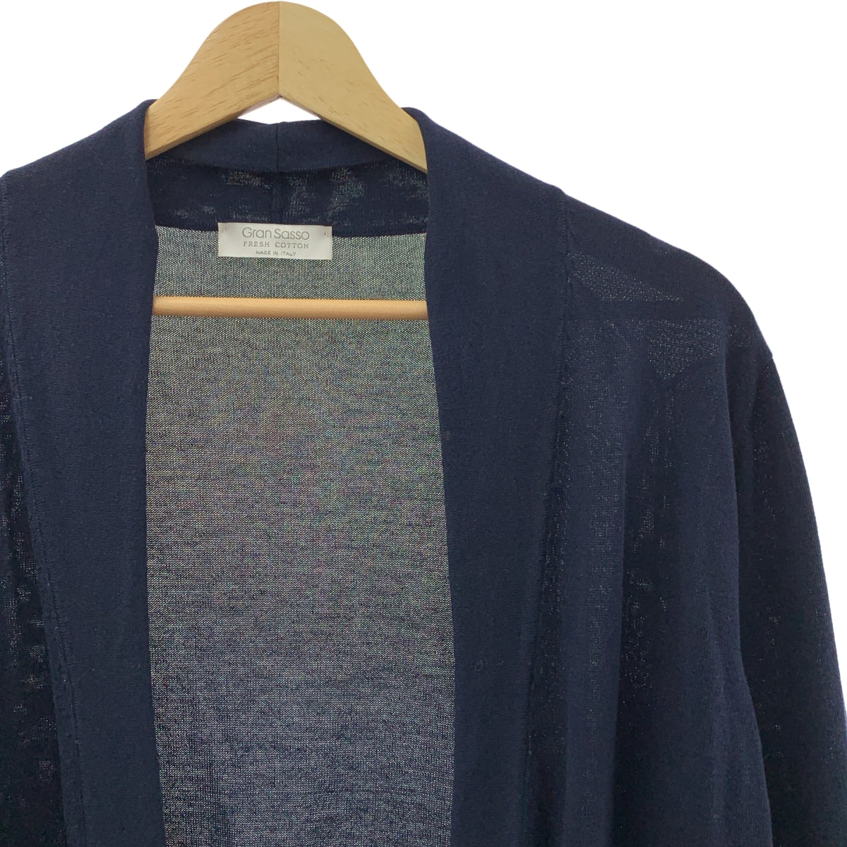 Gran Sasso / グランサッソ | ウール ボタンレス ハイゲージ ニットカーディガン | 48 | メンズ