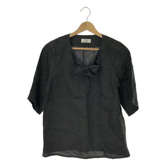 atelier naruse / Atelier Naruse | Linen Ribbon Blouse | F | Charcoal | Women's