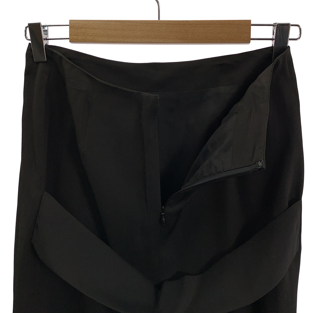 Jean Paul Gaultier / ジャンポール・ゴルチエ | FEMME / トリアセテート シルク バックスリット ロングスカート | 38 | チャコール | レディース