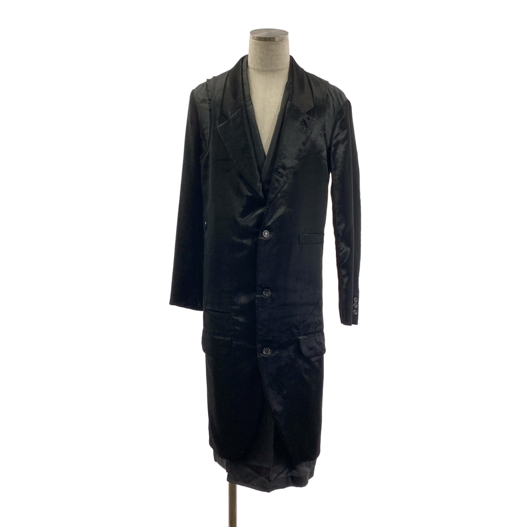 COMME des GARÇONS HOMME PLUS | 2019 秋冬 |絲絨分層剪裁長外套/外套 | S 號 |男士