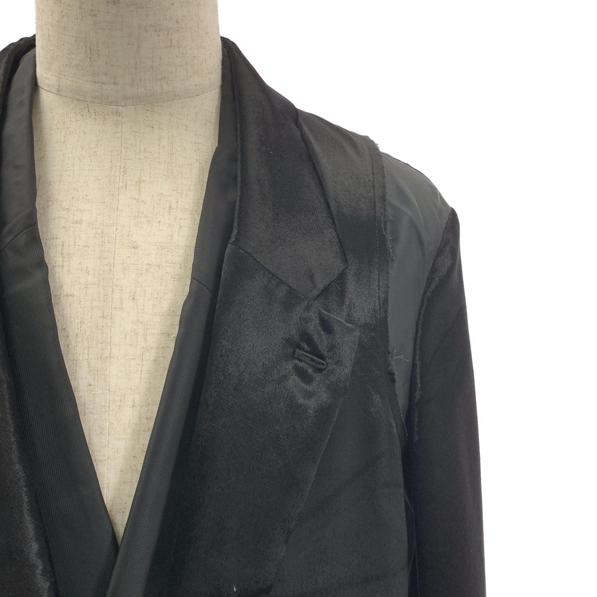 COMME des GARCONS HOMME PLUS / 콤데 갤슨 옴플루스 | 2019AW | 벨루어 레이어드 컷오프 롱 재킷 코트 | S | 남성