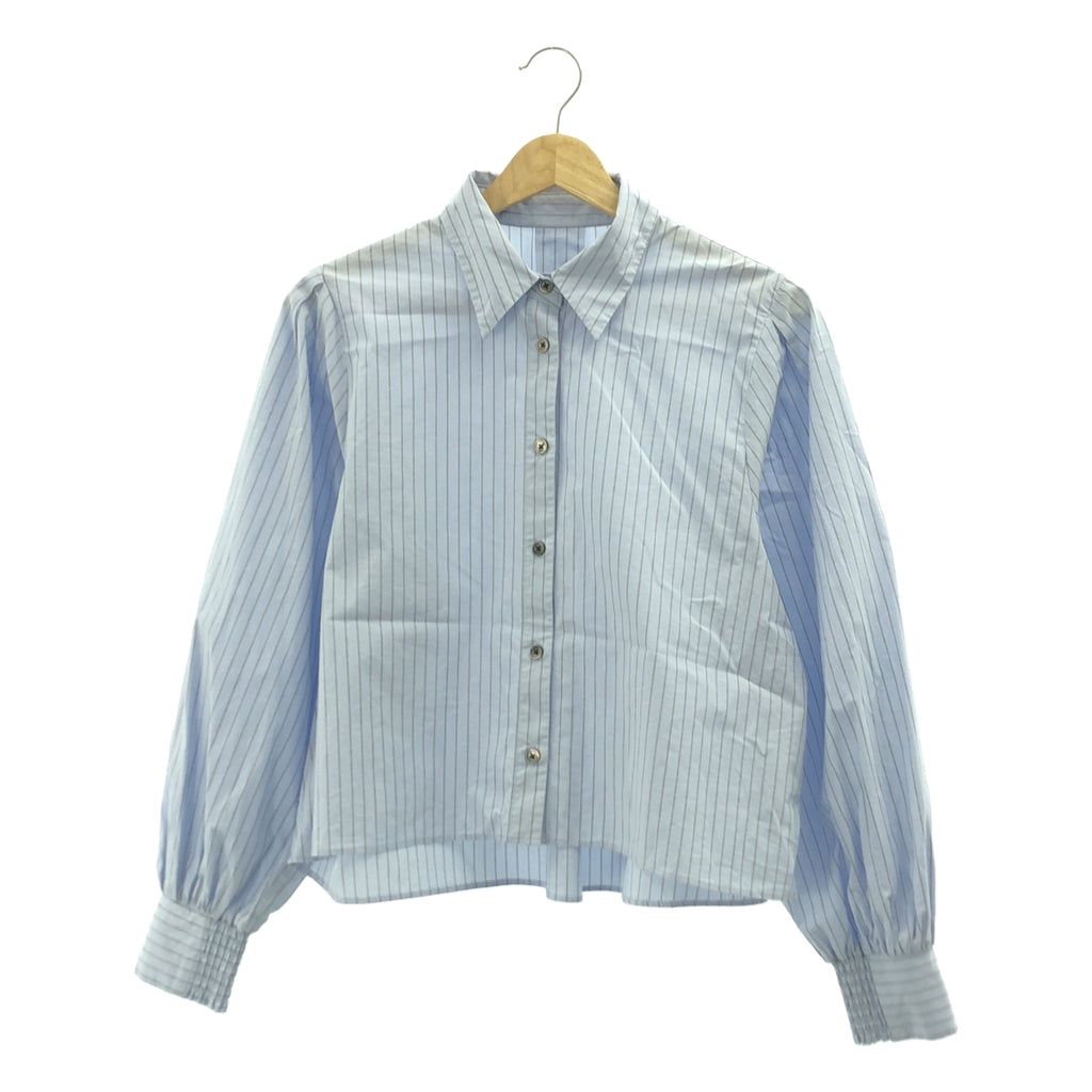 UNFILO / アンフィ―ロ | コットン ストライプ クロップドシャツ | M | レディース