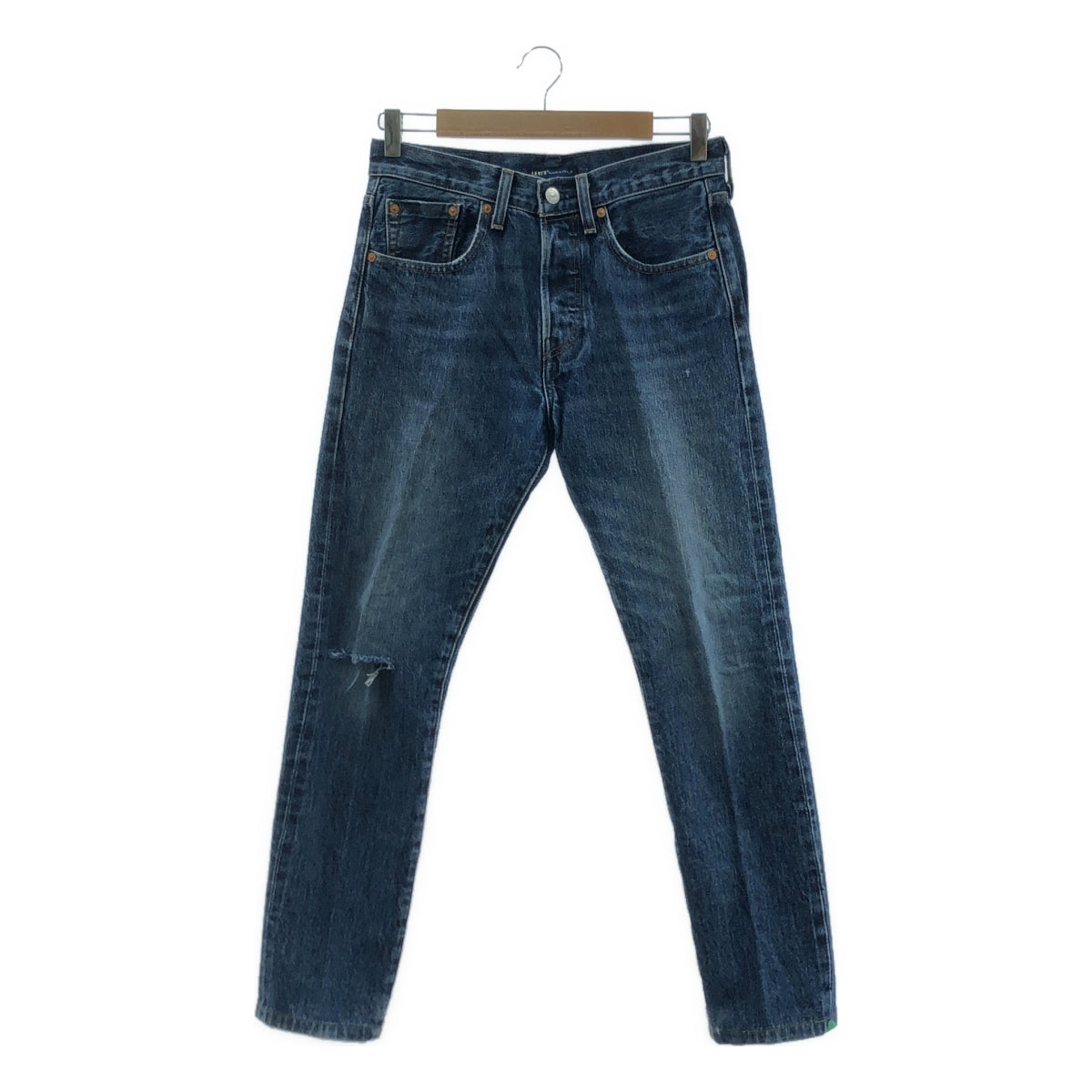 LEVI'S MADE &amp; CRAFTED / 리바이스 메이드&amp;크래프트드 | 501 TAPER / 데미지 가공 가죽 패치 세르빗치 데님 팬츠 | 28 | 맨즈