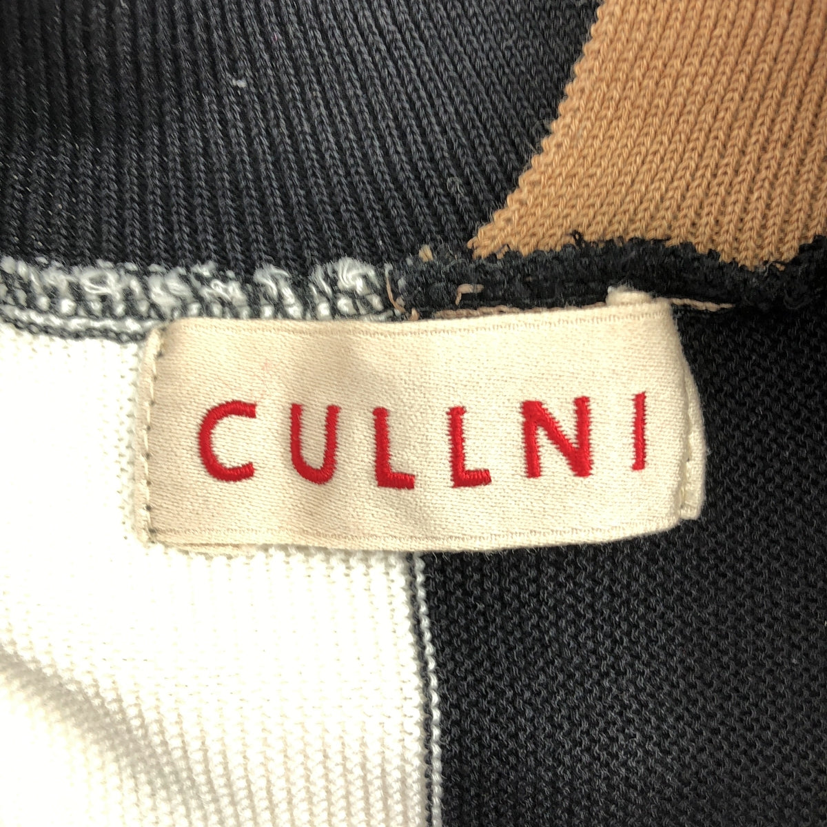CULLNI / クルニ | マルチカラー ドルマンニット プルオーバー | 0 | ブラック / ブラウン / ホワイト | メンズ