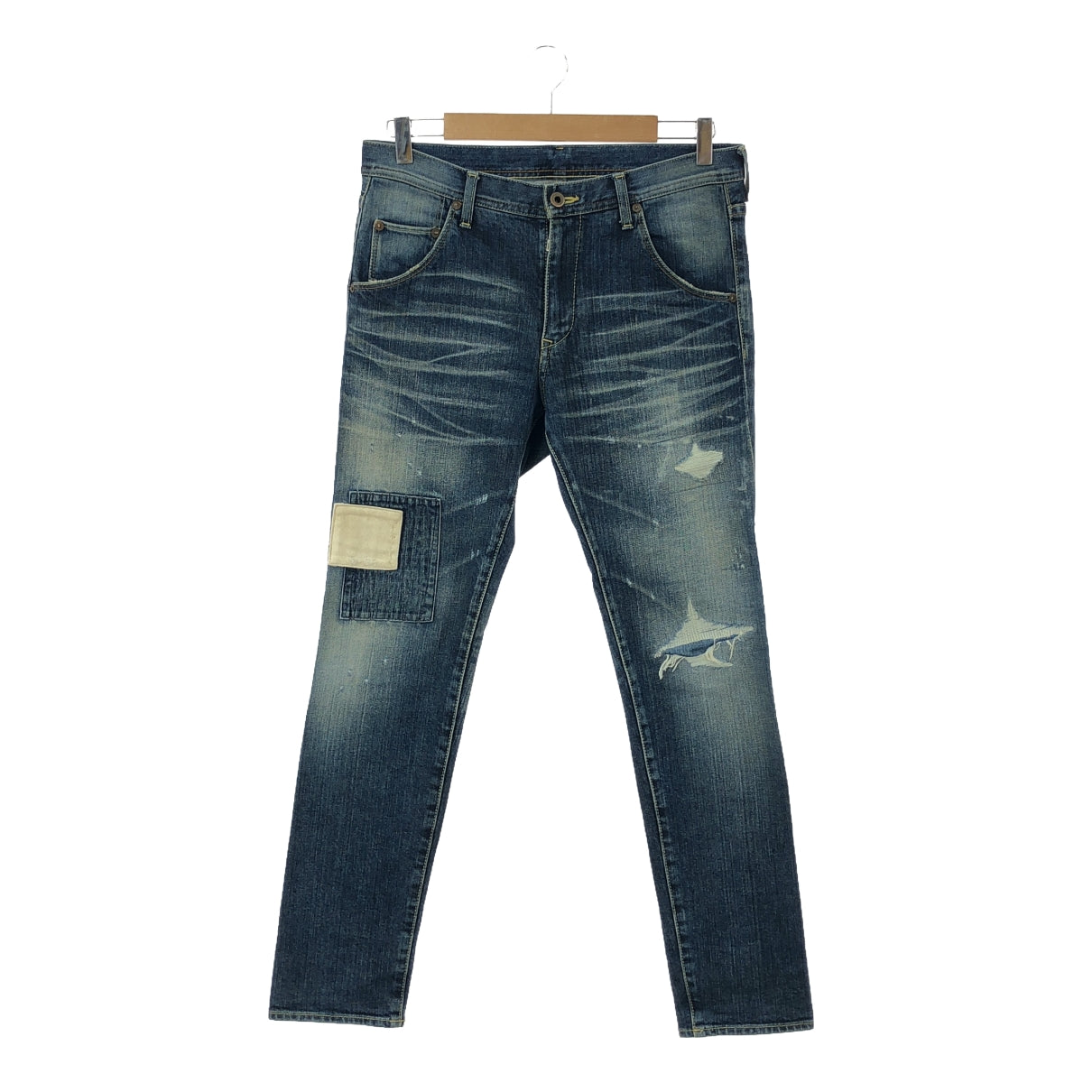 wjk / Double JK | Miami denim patchwork distressed denim pants | M | Indigo | Men's