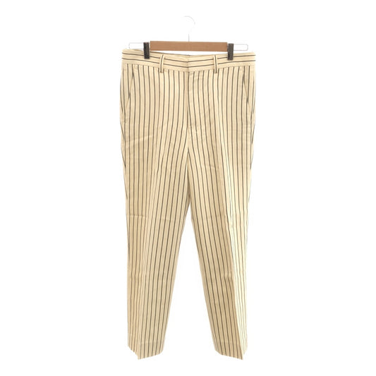 UNION LAUNCH | Cotton linen striped pants | M | Ivory | Women's