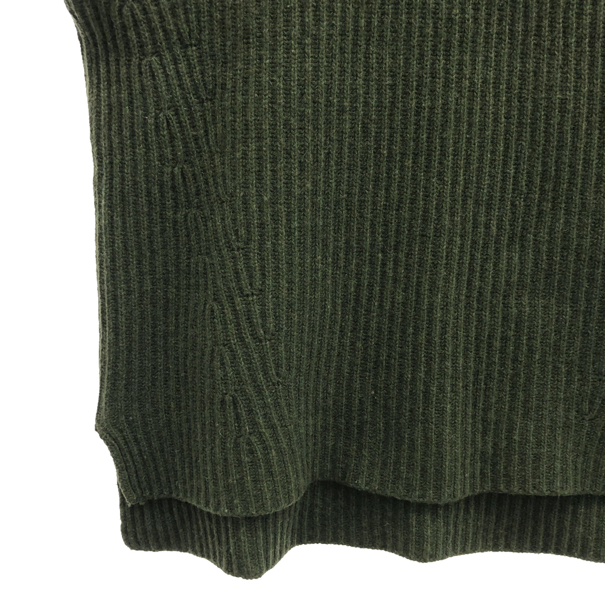 Ganni | Wool high neck oversized knit vest | S | Green | Women's