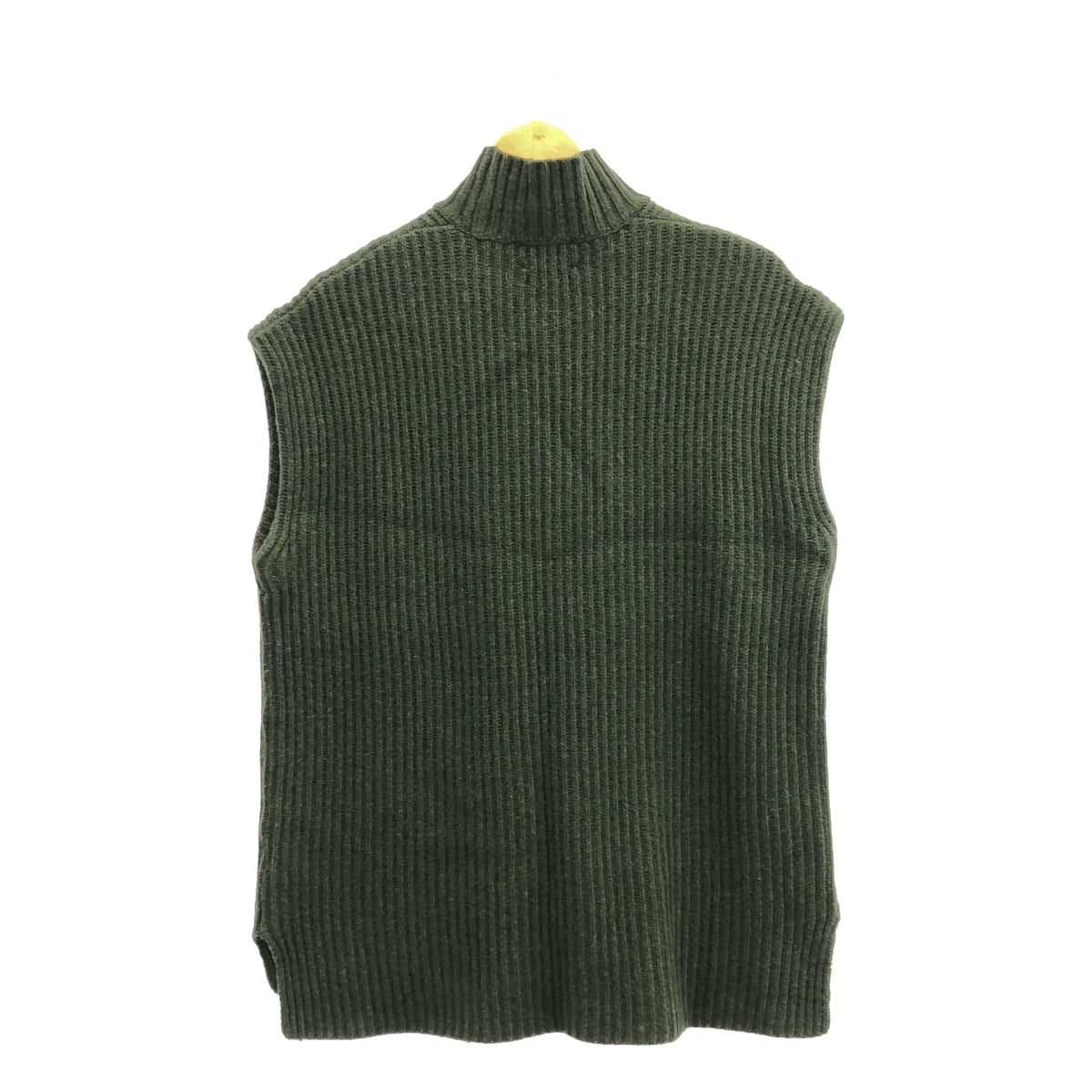 甘尼 |羊毛高領超大針織背心 | S |綠色 |女性的