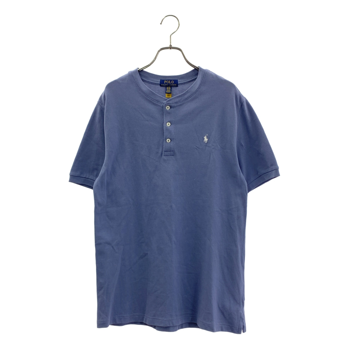 POLO RALPH LAUREN / 폴로 랄프 로렌 | 원포인트 포니 헨리넥 롱 티셔츠 컷소우 | XL | 블루 | 여성