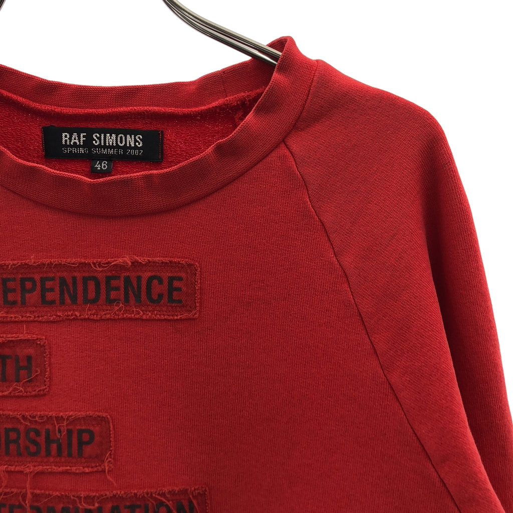 RAF SIMONS / ラフシモンズ | 2002SS | テロ期 メッセージパッチ ラグランスリーブ スウェット | 46 | メンズ