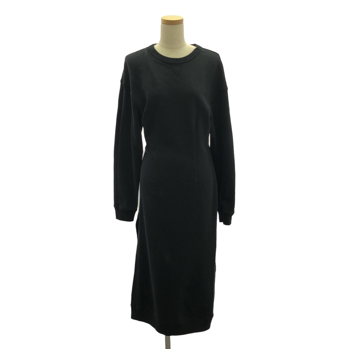 DRIES VAN NOTEN / 드리스 반 노튼 | 슬릿 디자인 스웨트 원피스 | M | 블랙 | 여성