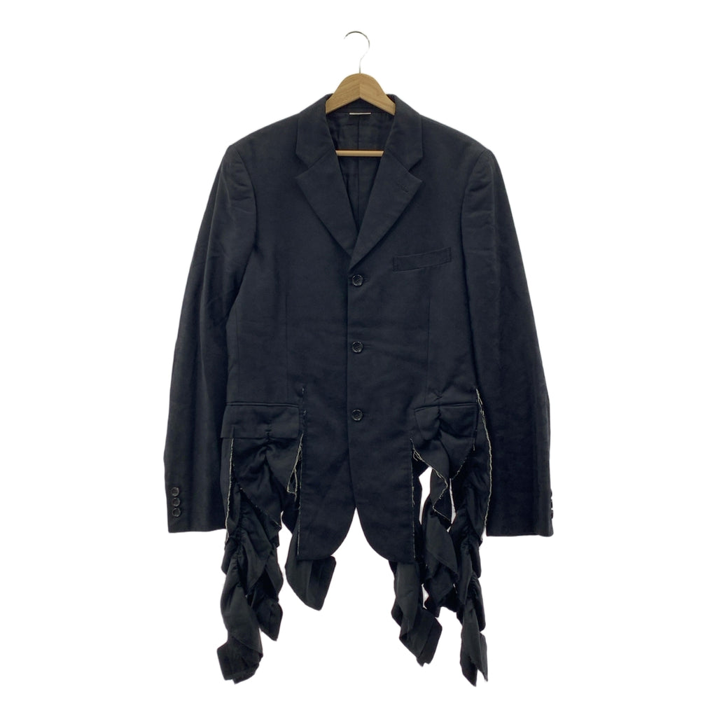 【美品】  COMME des GARCONS HOMME PLUS / コムデギャルソンオムプリュス | 2022SS / AD2021 | 花の存在期 / カモフラージュ ジャガード ウールシルク 短冊ジャケット | M | ブラック | メンズ