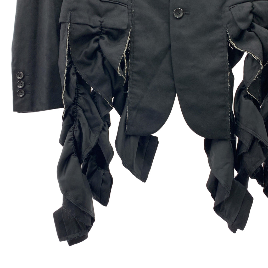【美品】  COMME des GARCONS HOMME PLUS / コムデギャルソンオムプリュス | 2022SS / AD2021 | 花の存在期 / カモフラージュ ジャガード ウールシルク 短冊ジャケット | M | ブラック | メンズ