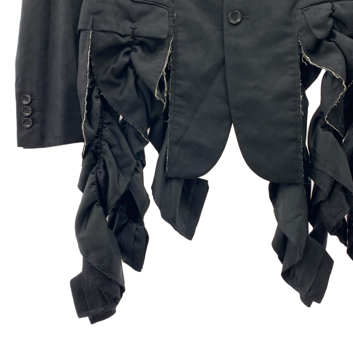 [品相良好] COMME des GARCONS HOMME PLUS | 2022SS / AD2021 | 2022SS / AD2021 |花有期/迷彩提花羊毛絲丹薩克外套|中號 |黑色|男士