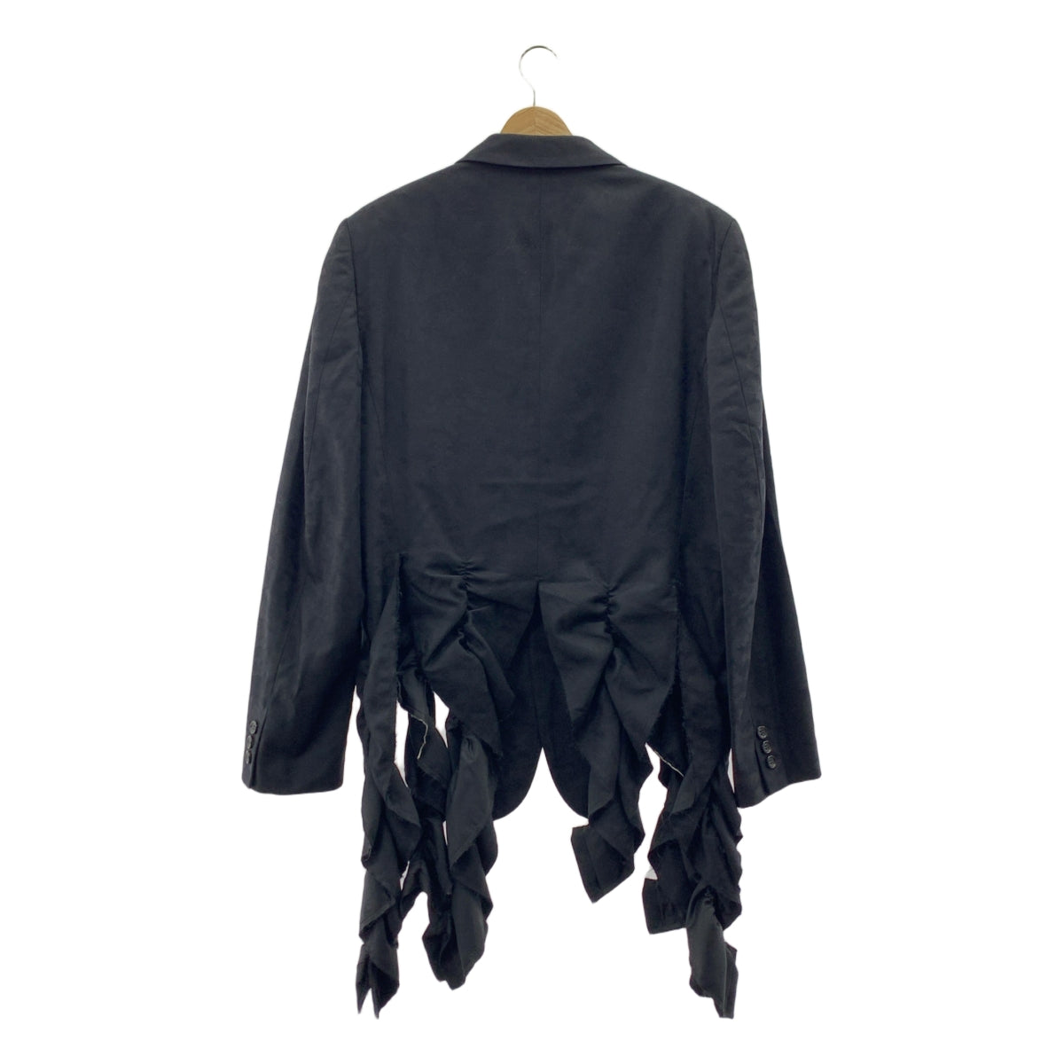 【美品】  COMME des GARCONS HOMME PLUS / コムデギャルソンオムプリュス | 2022SS / AD2021 | 花の存在期 / カモフラージュ ジャガード ウールシルク 短冊ジャケット | M | ブラック | メンズ