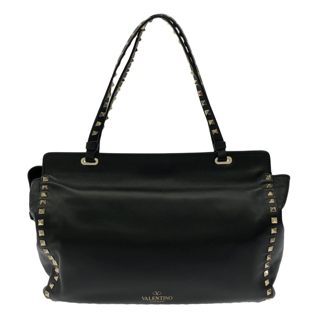 VALENTINO / ヴァレンティノ | ロックスタッズ レザー 2way ショルダーバッグ | ブラック | レディース
