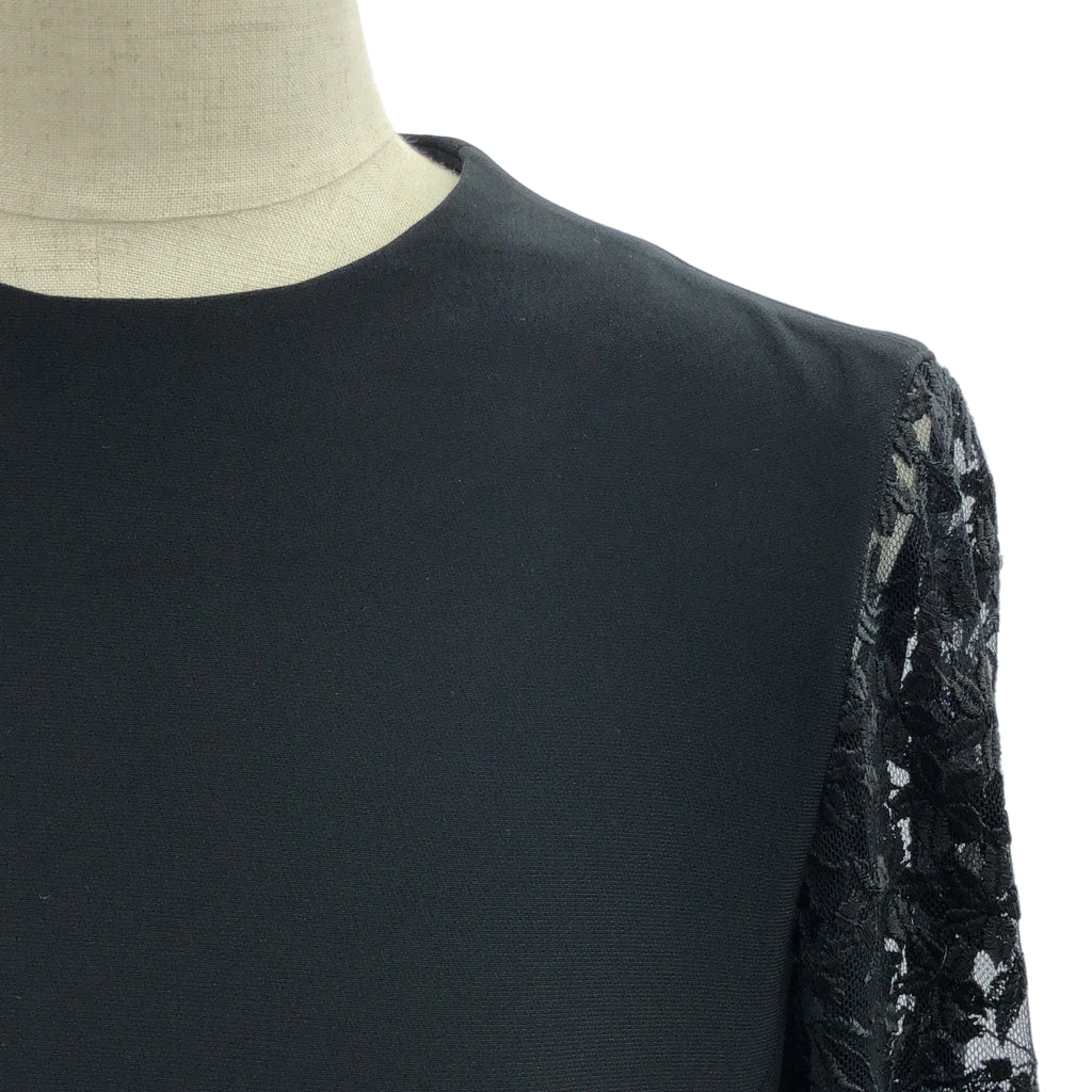 【美品】  Mame Kurogouchi / マメクロゴウチ | Floral Lace Sleeve Shirt レース スリーブ シャツ | 2 | ブラック | レディース