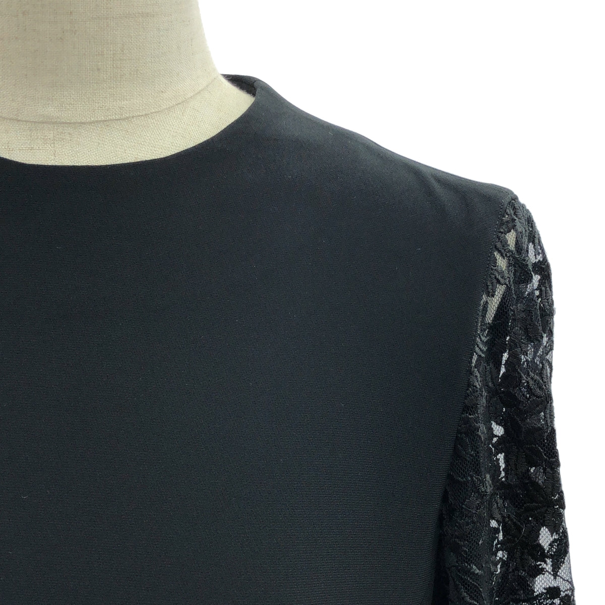 【美品】  Mame Kurogouchi / マメクロゴウチ | Floral Lace Sleeve Shirt レース スリーブ シャツ | 2 | ブラック | レディース
