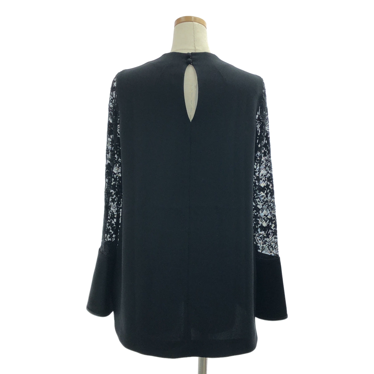 [狀況極佳] Mame Kurogouchi | 碎花蕾絲袖襯衫 | 尺寸 2 | 黑色 | 女款