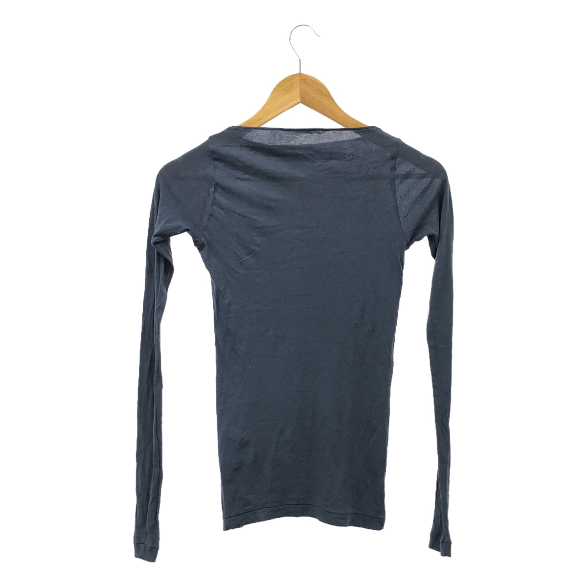 AURALEE | HIGH GAUGE SHEER RIB BOAT NECK L/S TEE Boat neck cut and sew | 1 | Navy | Women's