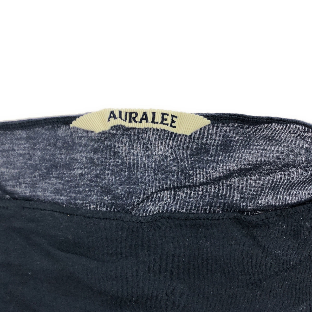 AURALEE / 오라리 | HIGH GAUGE SHEER RIB BOAT NECK L/S TEE 보트넥 컷소우 | 1 | 네이비 |