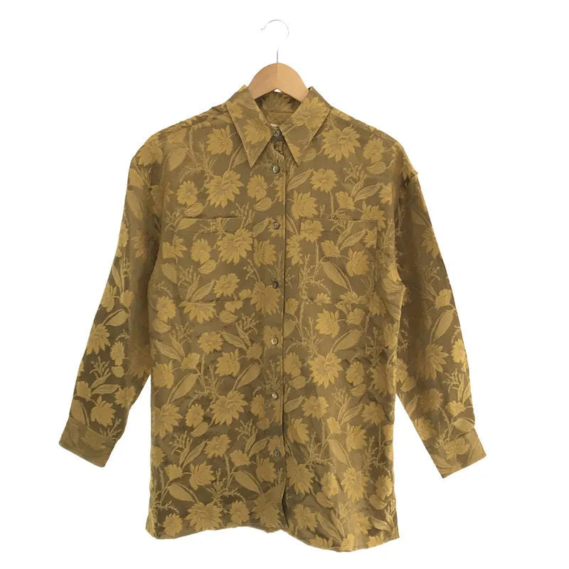 【美品】  エリコカトリ / ERiKOKATORi | 2021AW | flower jaquard standard shirts フラワー ジャガード スタンダード シャツ | F | MUSTARD | レディース