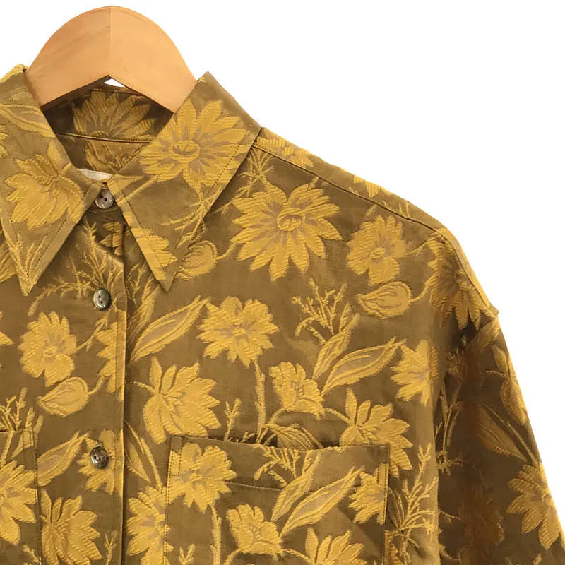 【美品】  エリコカトリ / ERiKOKATORi | 2021AW | flower jaquard standard shirts フラワー ジャガード スタンダード シャツ | F | MUSTARD | レディース