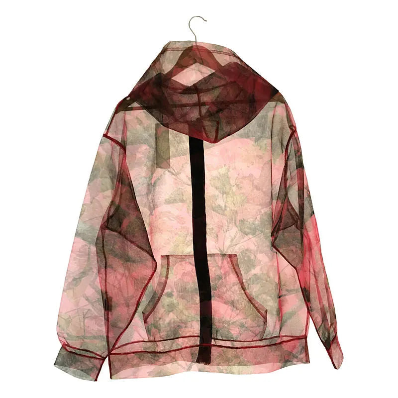 【신품】 UNUSED / 언유즈드 | 2020 | ZIP UP PARKA 메쉬 지퍼 업 파커 | 4 | 레드 | 남성