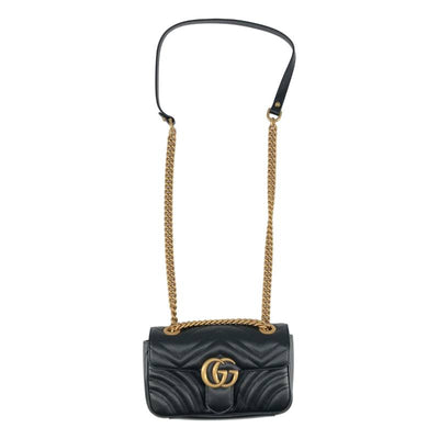 GUCCI / グッチ | GGマーモント フラップ レザー キルティング ショルダーバッグ |