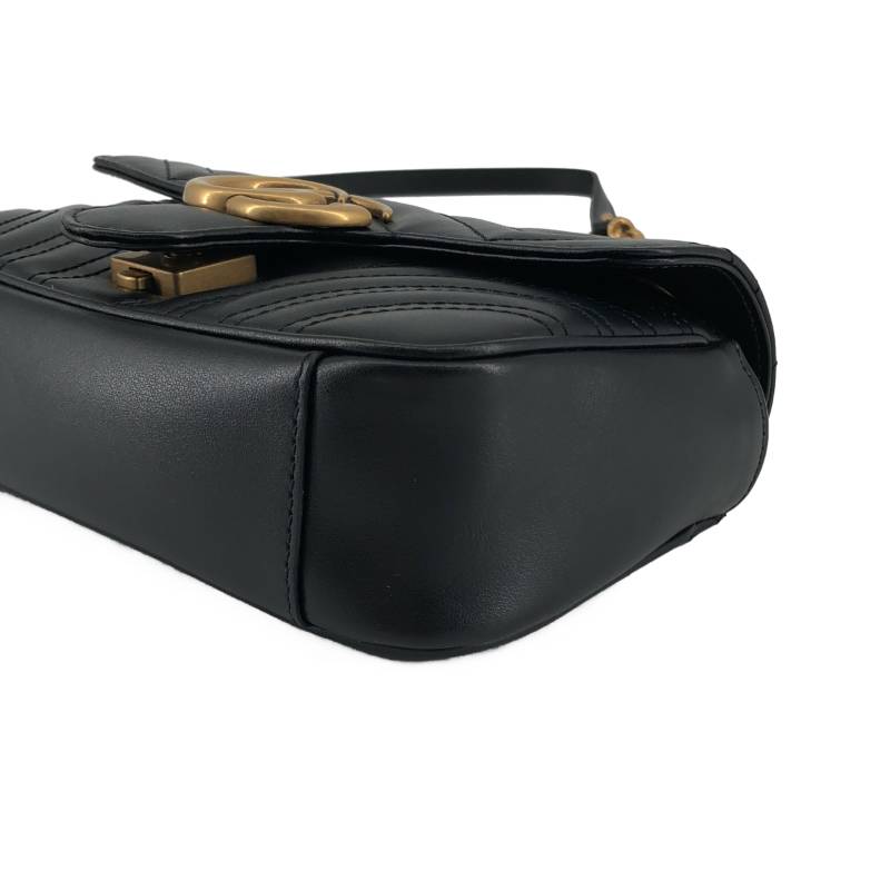 GUCCI / グッチ | GGマーモント フラップ レザー キルティング ショルダーバッグ |