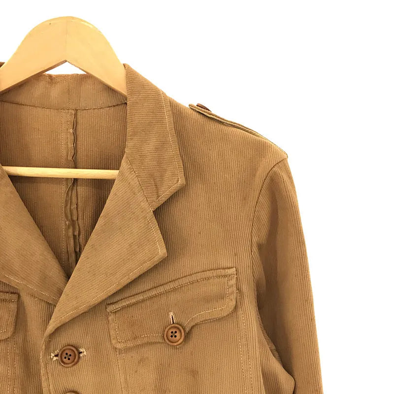 VINTAGE / 빈티지 헌 옷 | 40s ~ 프렌치 태축 피케 사냥 재킷 커버 올 | 베이지 | 남성