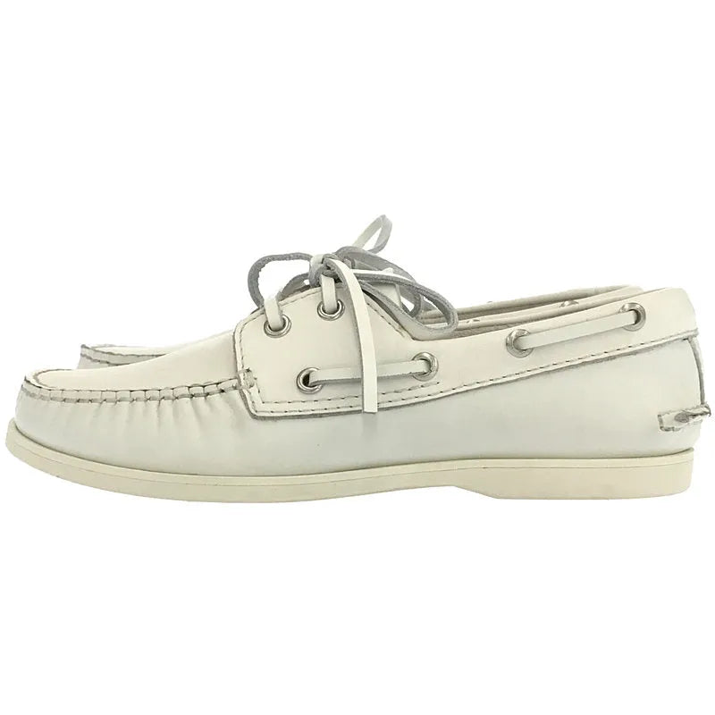 【美品】  三陽山長 / サンヨウヤマチョウ | SANYO オールレザー レースアップ デッキシューズ 革靴 箱有 | S（35） | WHITE | レディース