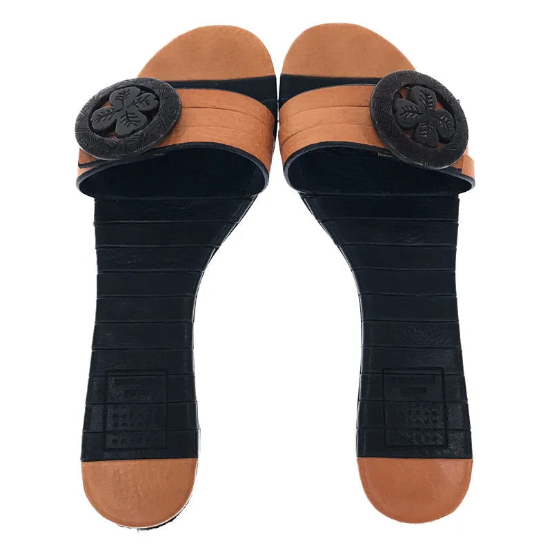 mina perhonen | capanna 家族徽章皮革涼鞋 |尺寸 37 |黑色/棕色 |女性的