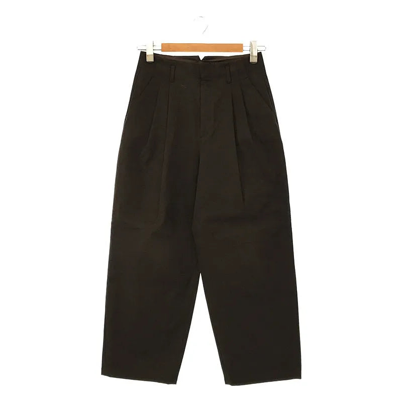 VERMEIL par iena / ヴェルメイユパーイエナ | 2020SS | コットン  ツータック ストレートパンツ | カーキ | レディース