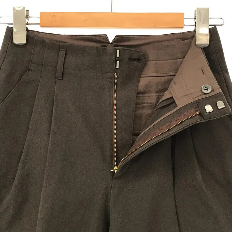 VERMEIL par iena / ヴェルメイユパーイエナ | 2020SS | コットン  ツータック ストレートパンツ | カーキ | レディース