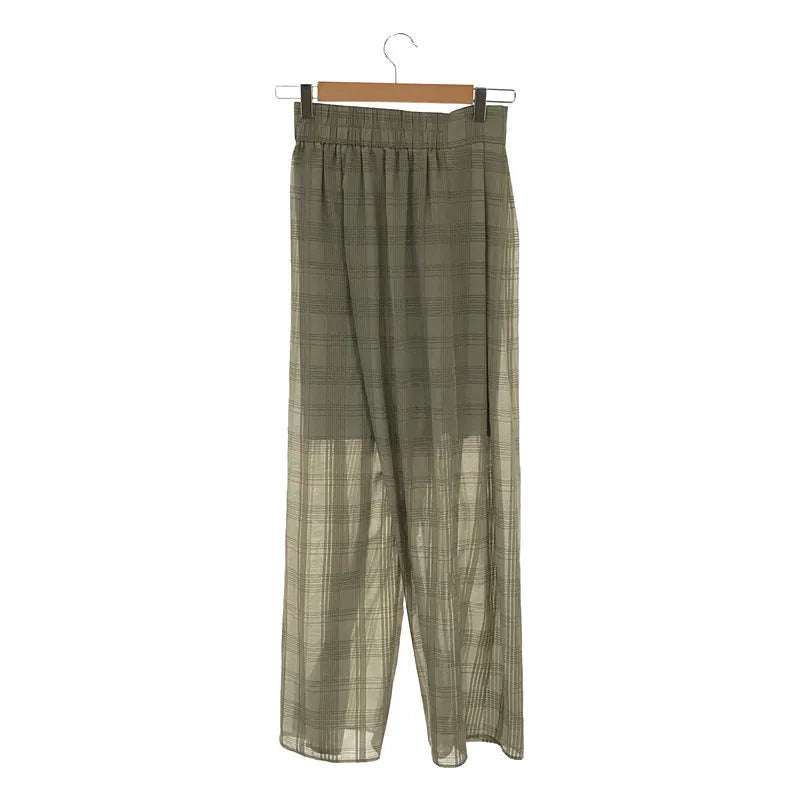 Ameri VINTAGE / アメリヴィンテージ | TRANSPARENT CHECK PANTS パンツ | M | グリーン | レディース