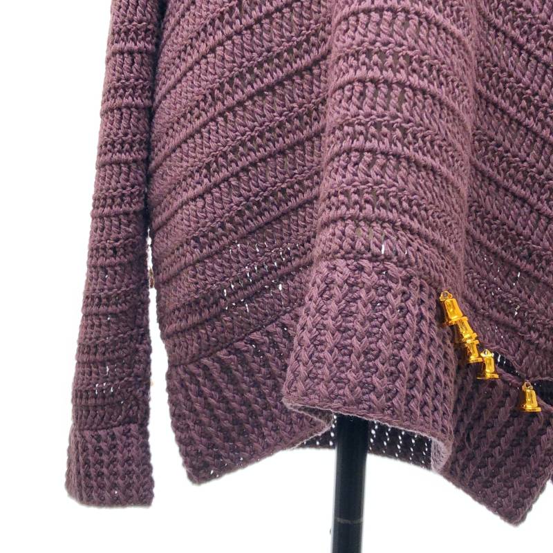 BED J.W. FORD / ベッドフォード | 2025SS | V-neck Bell Sweater / ベル 装飾 オーバー ニット セーター | 0 |