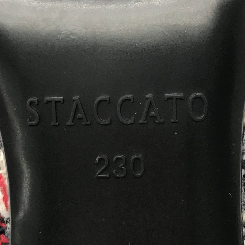 【美品】  STACCATO / スタッカート | STACCATO / スタッカート ツイード チェック ポインテッドトゥ ヒール パンプス 箱付き | 23 | ホワイト / ネイビー / レッド | レディース