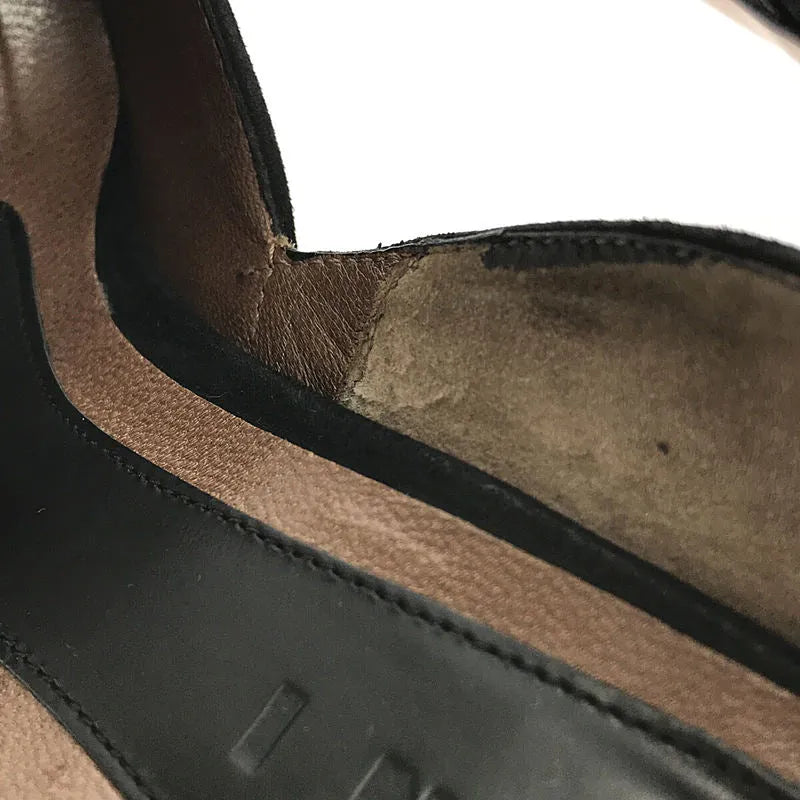 MARNI / マルニ | スウェードレザー リボン パンプス | 38 | ブラック | レディース