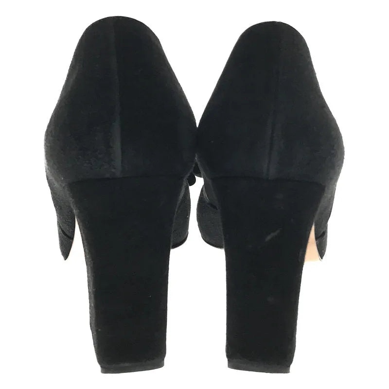 MARNI / マルニ | スウェードレザー リボン パンプス | 38 | ブラック | レディース