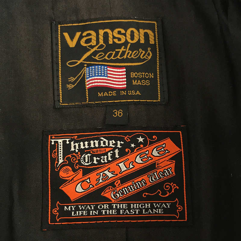 VANSON / Vanson | × CALEE / Carry shingle leather jacket / double riders leather jacket | 36 | Black | Men's