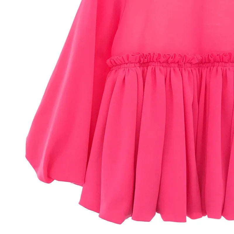 【美品】  COMME des GARCONS / コムデギャルソン | AD2020 2020AW | ボリュームスリーブ 蛍光カラー ブラウス | XS | ピンク | レディース