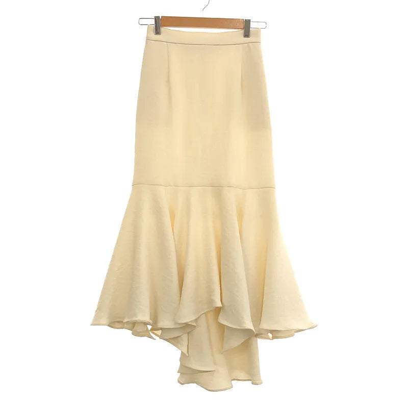 UN3D / 앤슬리드 | 롱 플레어 티어드 스커트 | 38 | 화이트 | 여성