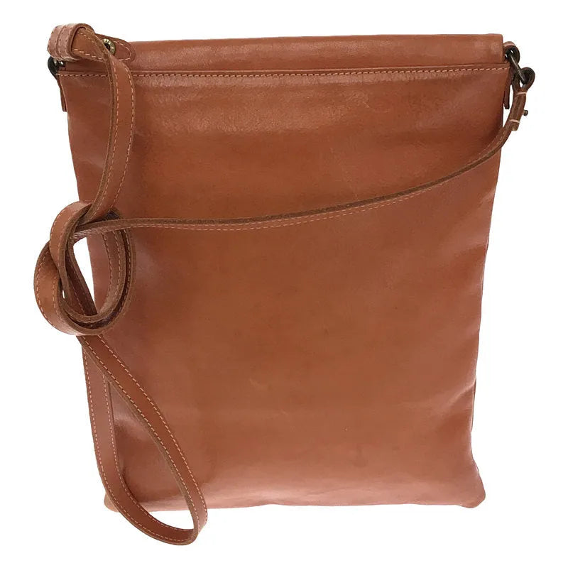 IL BISONTE |撥動按鈕皮革單肩包 |布朗 |女性的