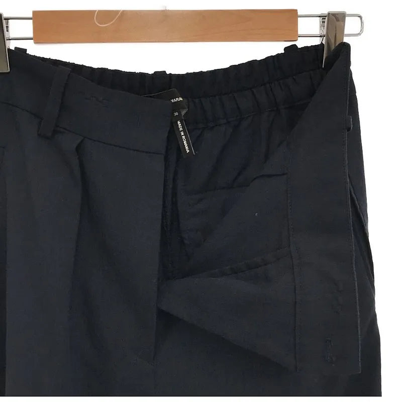 ISABEL MARANT / イザベルマラン | ウール タック スラックスパンツ | 36 | ネイビー | レディース