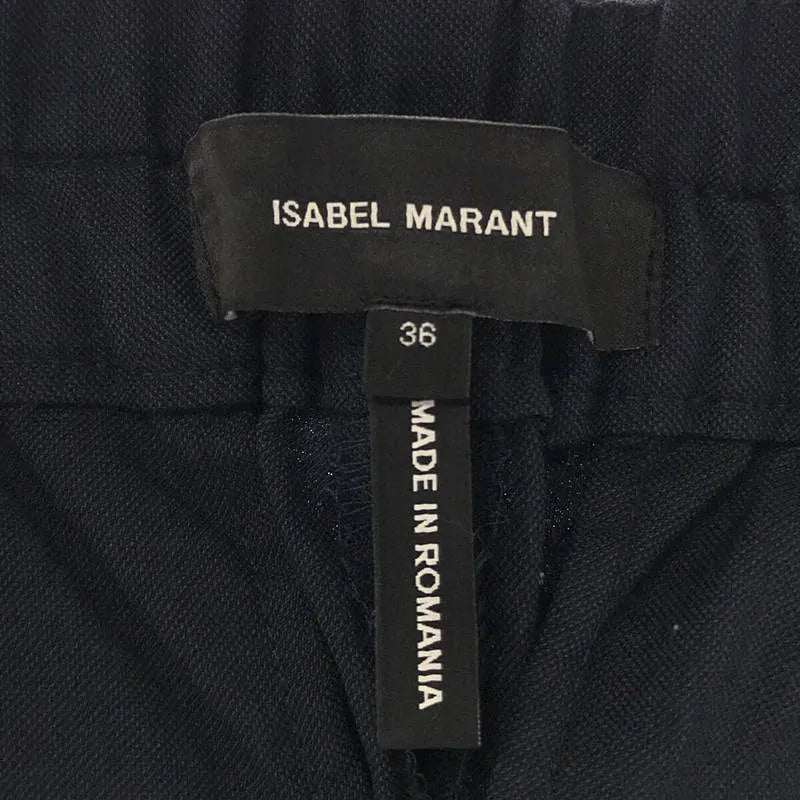ISABEL MARANT / イザベルマラン | ウール タック スラックスパンツ | 36 | ネイビー | レディース